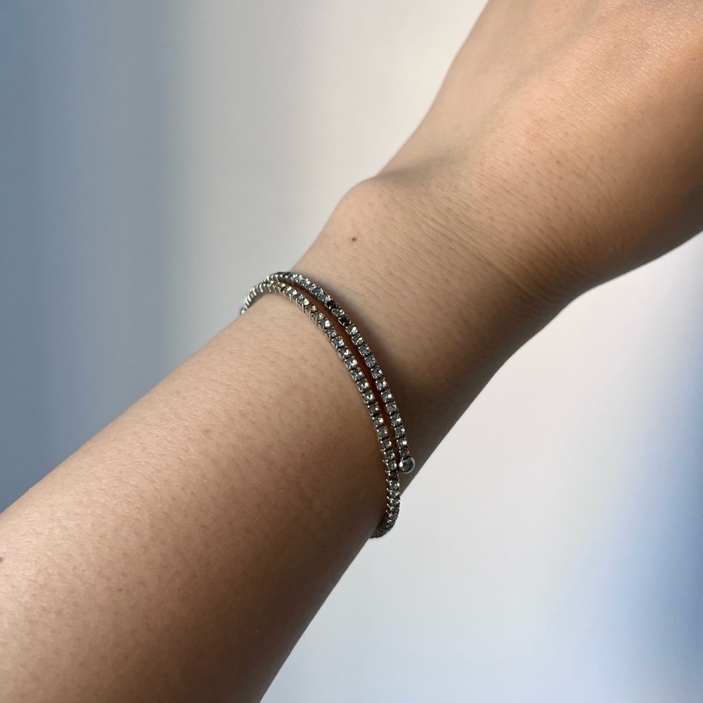 Diamonique Stretched Diamonds Bangle Bracelet
